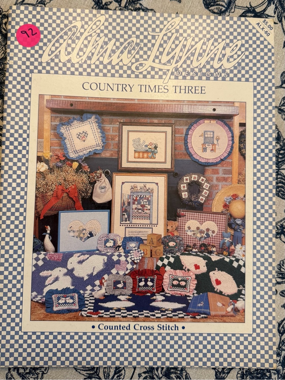 CROSS STITCH LEAFLET PATTERN‎ BOOK ALMA LYNNE COUNTRY TIMES THREE 1987 Farmhouse
